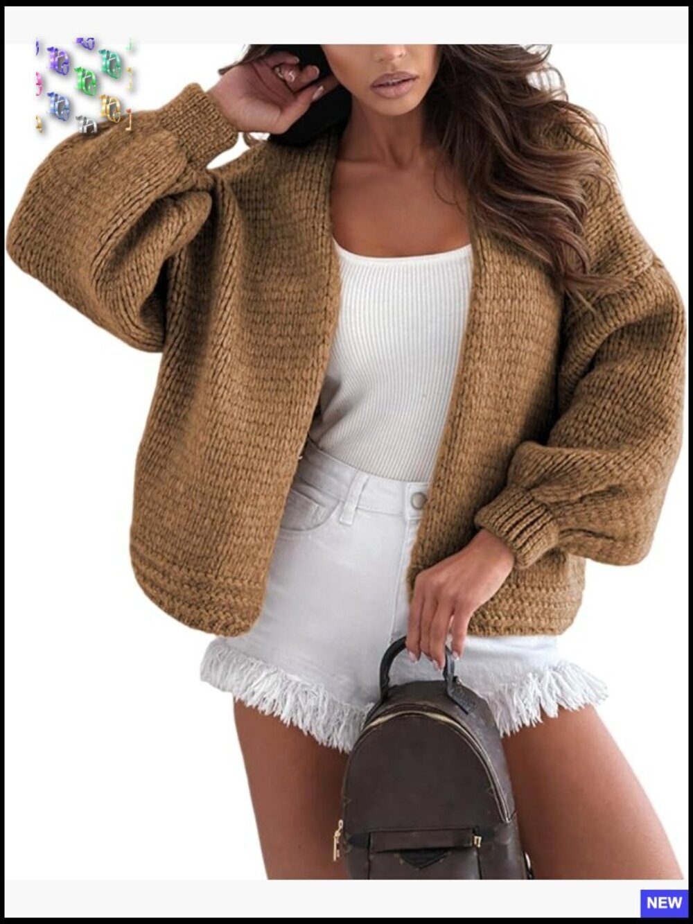Oversized Cardigan Sweater Lightweight Knit Open Front Slouchy Chic Minimal